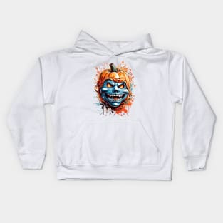 crazy monster with pumpkin Kids Hoodie